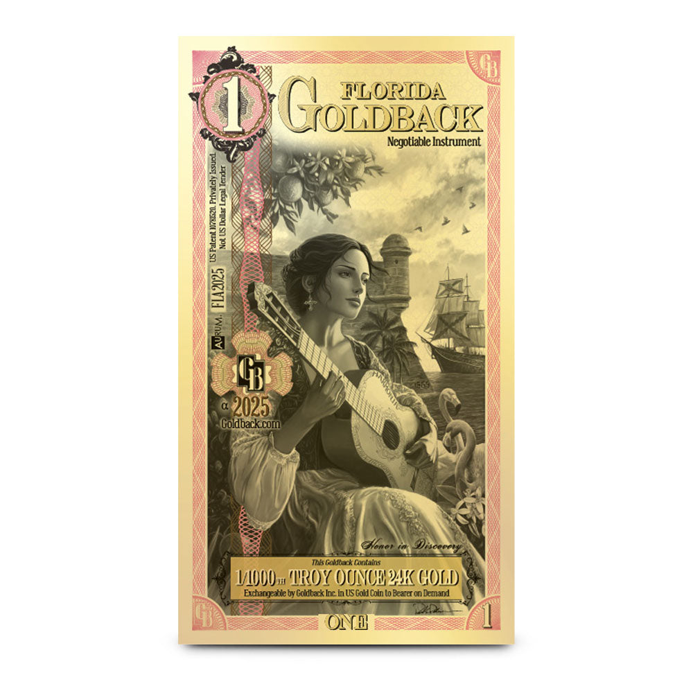 25-62 - Sure Tip Raffle - FLORIDA GOLDBACK GOLD NOTE PACKAGE - 42070