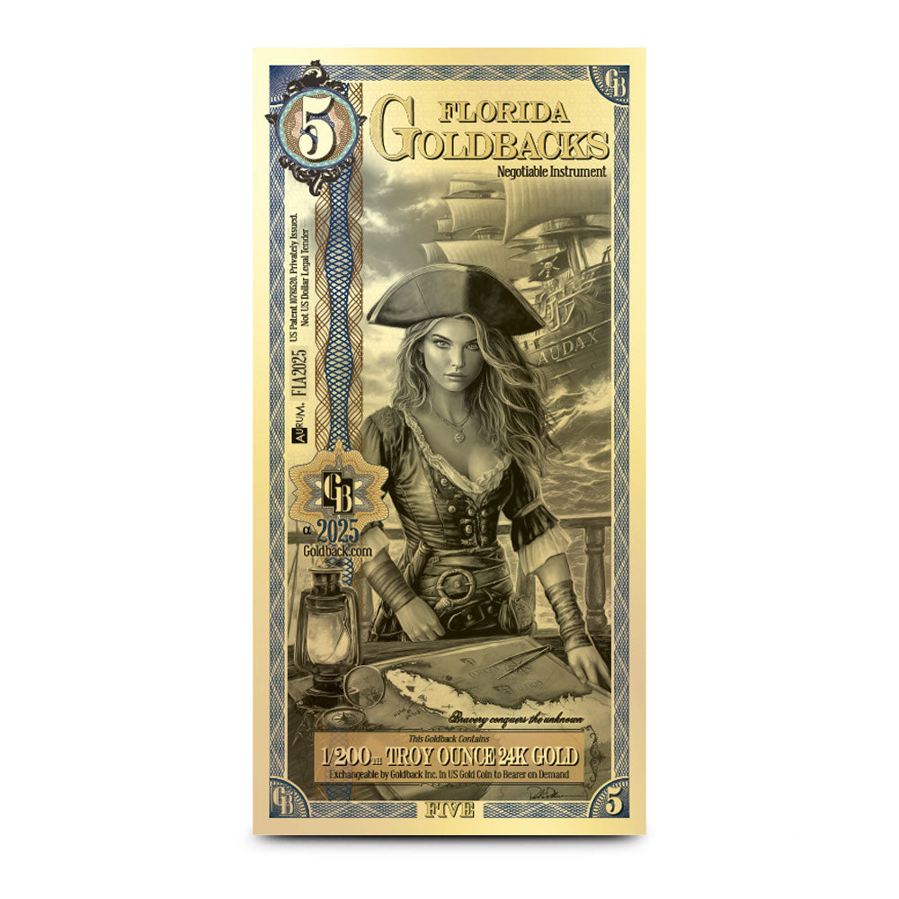 25-62 - Sure Tip Raffle - FLORIDA GOLDBACK GOLD NOTE PACKAGE - 42070
