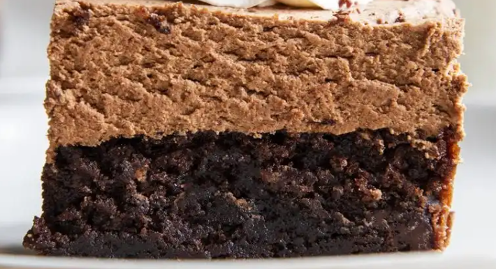 Double Layer Chocolate Silk Brownie - 3/6