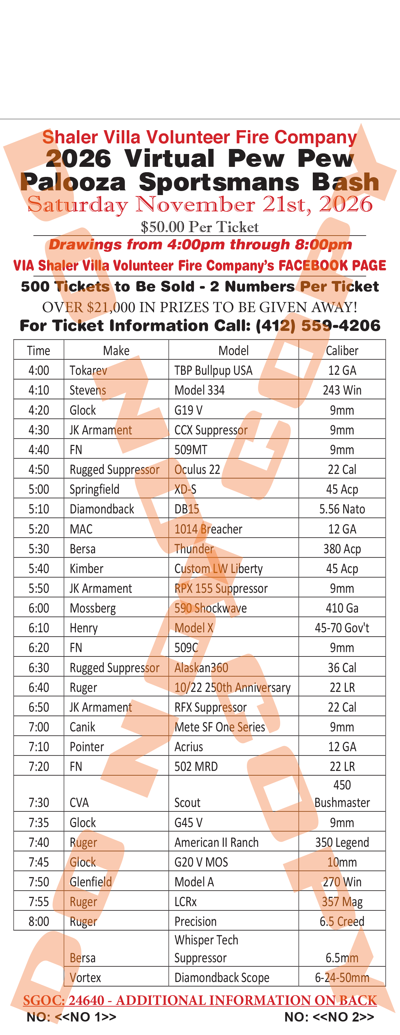 2026 Virtual Pew Pew Palooza Sportsman's Bash Ticket