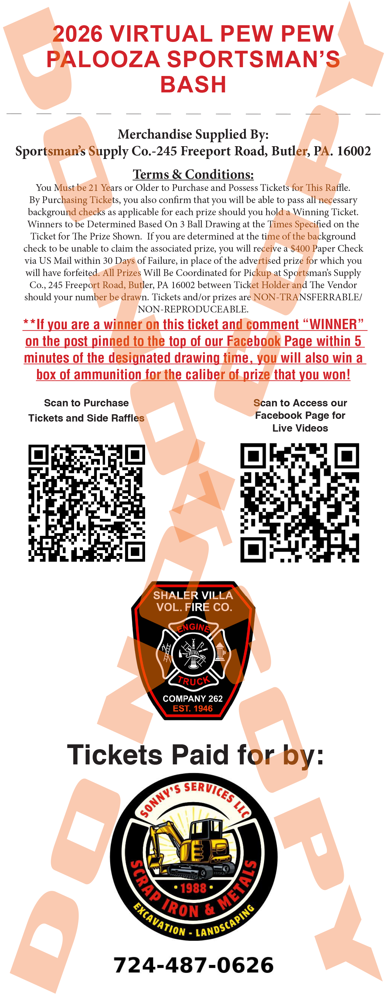 2026 Virtual Pew Pew Palooza Sportsman's Bash Ticket